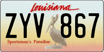 LA license plate ZYV867