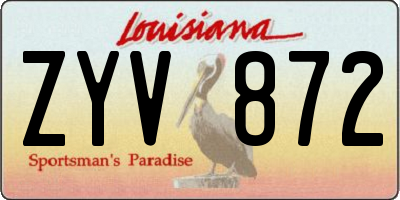 LA license plate ZYV872