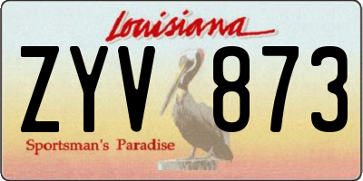 LA license plate ZYV873