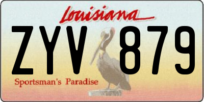 LA license plate ZYV879