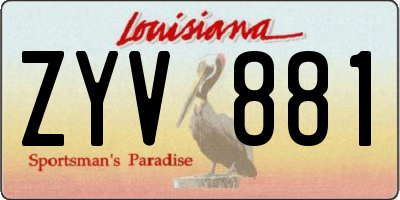 LA license plate ZYV881
