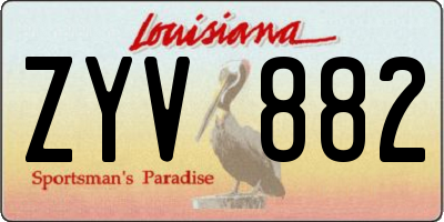 LA license plate ZYV882