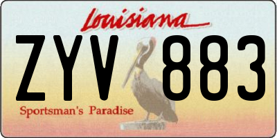 LA license plate ZYV883