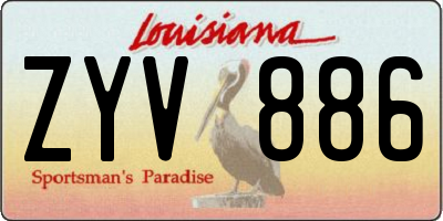 LA license plate ZYV886