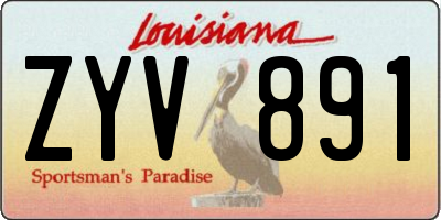 LA license plate ZYV891