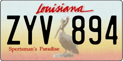 LA license plate ZYV894