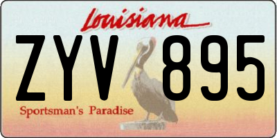 LA license plate ZYV895