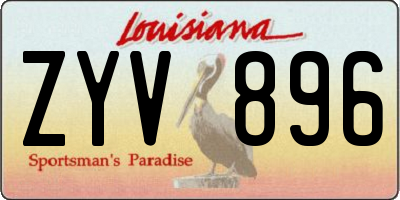LA license plate ZYV896