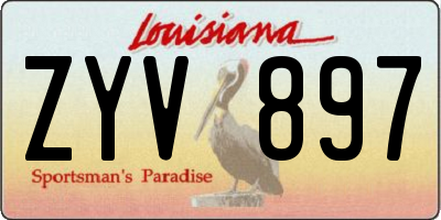 LA license plate ZYV897