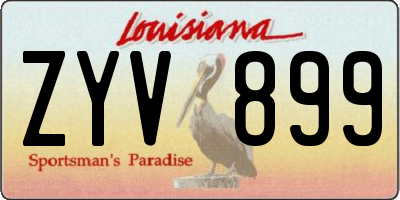 LA license plate ZYV899