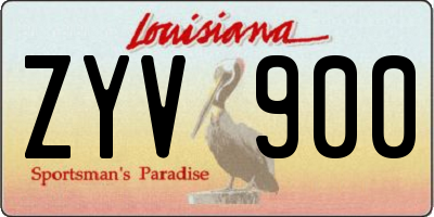 LA license plate ZYV900