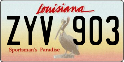 LA license plate ZYV903