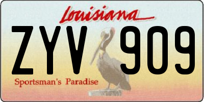 LA license plate ZYV909