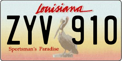 LA license plate ZYV910