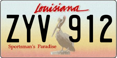 LA license plate ZYV912