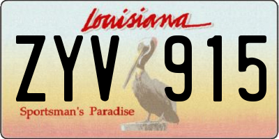 LA license plate ZYV915