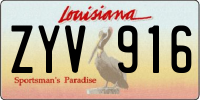 LA license plate ZYV916