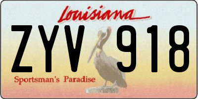 LA license plate ZYV918