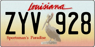 LA license plate ZYV928