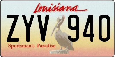 LA license plate ZYV940