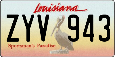 LA license plate ZYV943