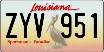 LA license plate ZYV951