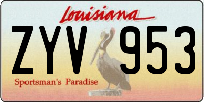 LA license plate ZYV953