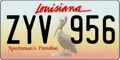 LA license plate ZYV956