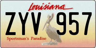 LA license plate ZYV957