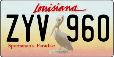 LA license plate ZYV960