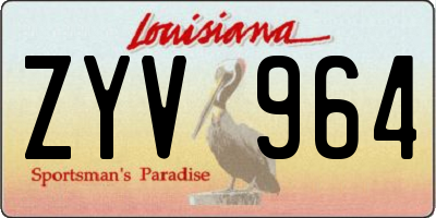 LA license plate ZYV964