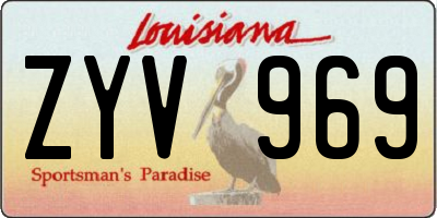 LA license plate ZYV969