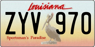 LA license plate ZYV970