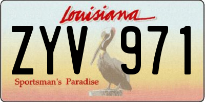 LA license plate ZYV971