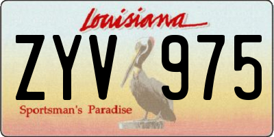 LA license plate ZYV975