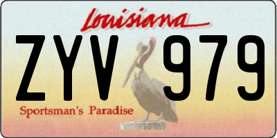 LA license plate ZYV979