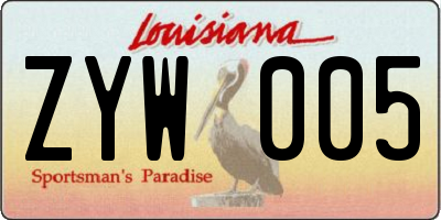 LA license plate ZYW005