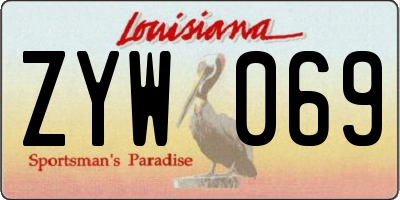 LA license plate ZYW069