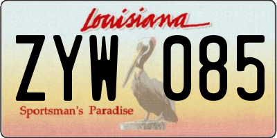 LA license plate ZYW085