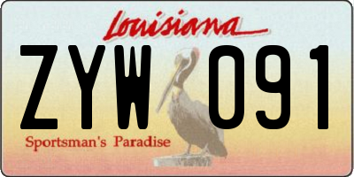 LA license plate ZYW091