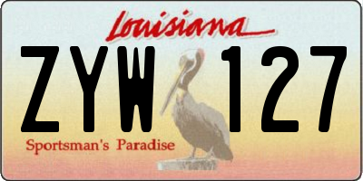 LA license plate ZYW127