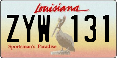 LA license plate ZYW131