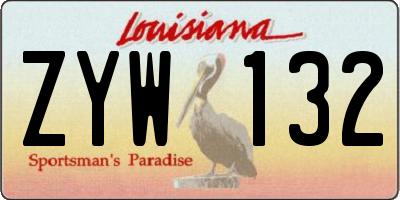 LA license plate ZYW132