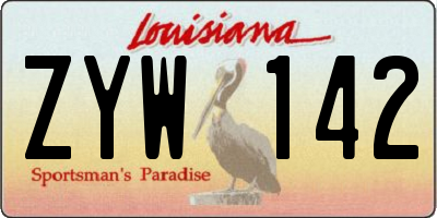 LA license plate ZYW142
