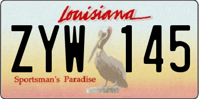 LA license plate ZYW145