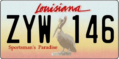 LA license plate ZYW146