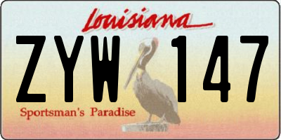 LA license plate ZYW147