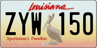 LA license plate ZYW150