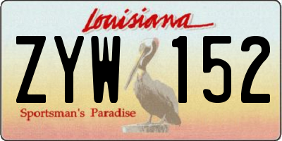 LA license plate ZYW152