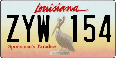 LA license plate ZYW154
